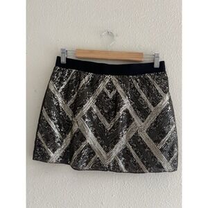 AI Authentic Icon Multicolor Sequined Mini Skirt Size Small Whimsical Luxury
